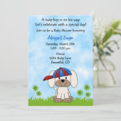 Cute Puppy Baby Shower Invitation for Boys (Standing Front)