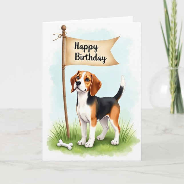 Cute Puppy Banner Card (Front)