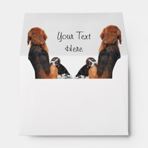 Cute puppy beagle and mom dog envelope