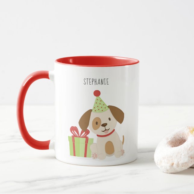 Cute Puppy Birthday Mug (With Donut)