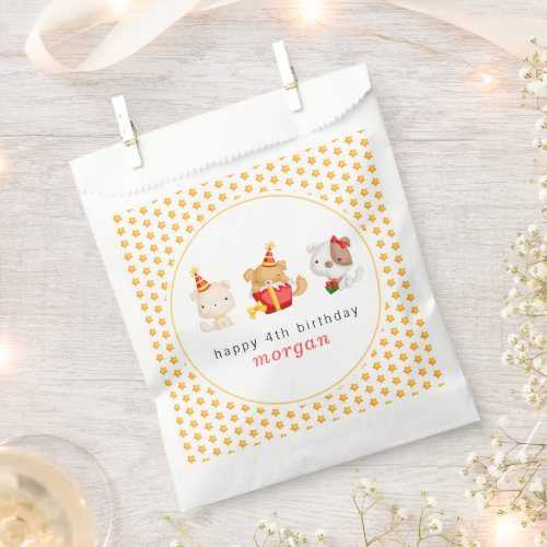 Cute Puppy Birthday Party Favor Bag