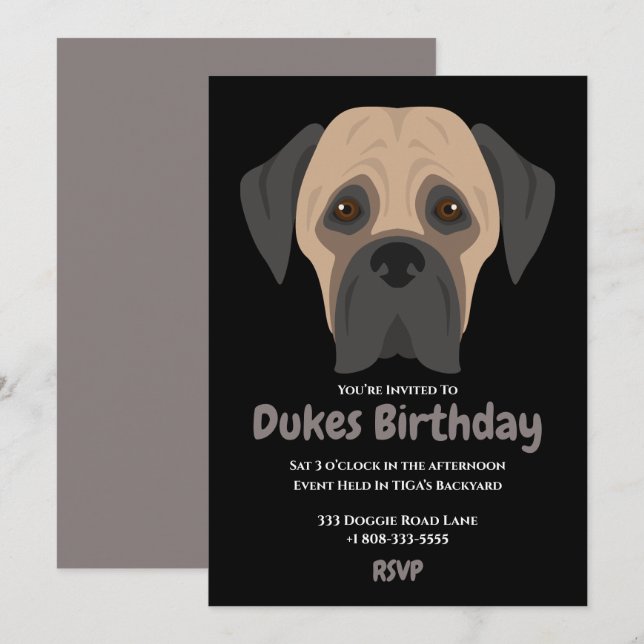 Cute puppy birthday party  invitation (Front/Back)