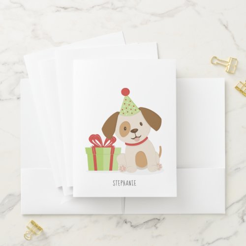 Cute Puppy Birthday Pocket Folder