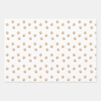 Personalized Paw Prints Wrapping Paper Sheets