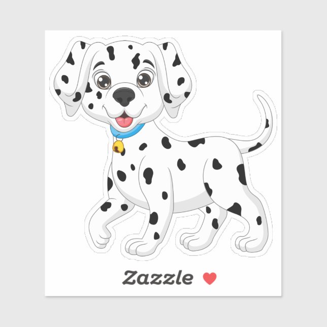Cute Puppy Black White Spotted Fire Dog Dalmatian Sticker (Sheet)