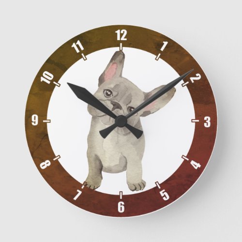   Cute Puppy Bulldog Wall Clock