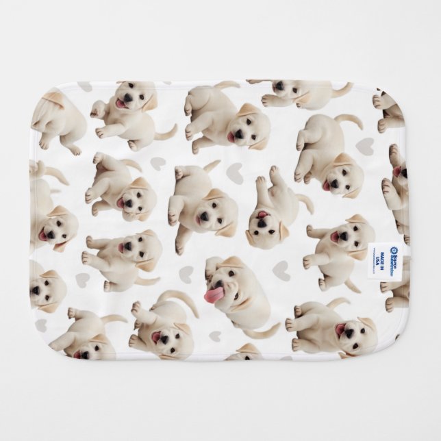 cute puppy Burp Cloth (Back Horizontal)