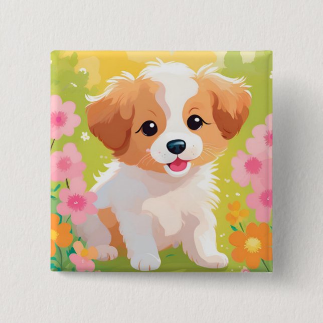 Cute Puppy Button (Front)