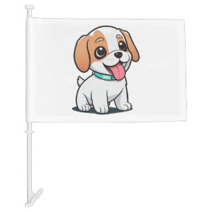 Cute Puppy Car Flag