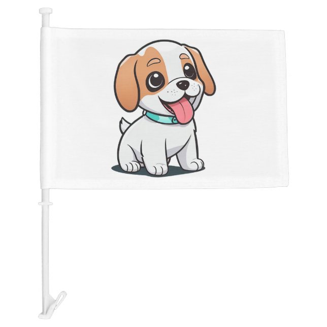 Cute Puppy Car Flag (Front)
