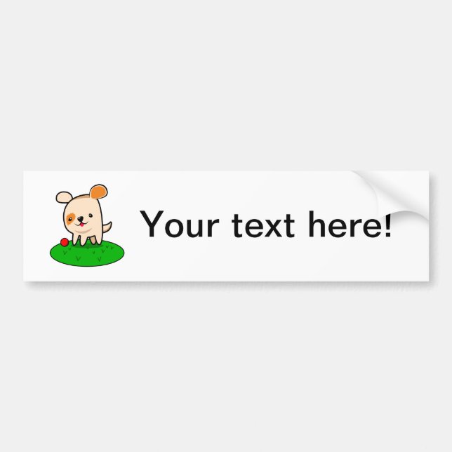 Cute puppy cartoon bumper sticker (Front)