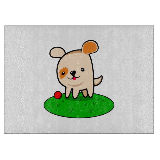 Cute puppy cartoon cutting board (Front)