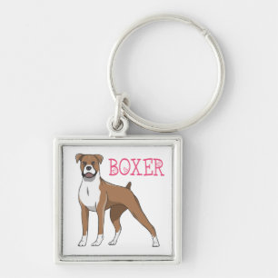 Cute Puppy Cartoon Dog Lover Boxer Keychain