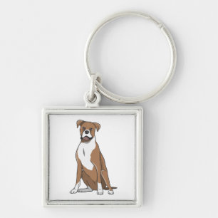 Cute Puppy Cartoon Dog Lover Boxer Keychain