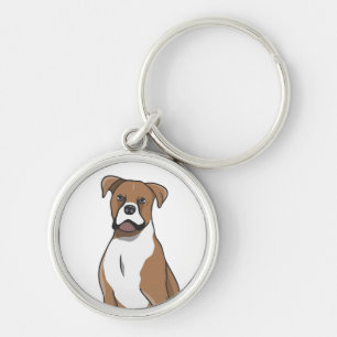 Cute Puppy Cartoon Dog Lover Boxer Keychain