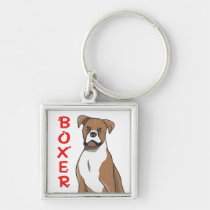 Cute Puppy Cartoon Dog Lover Boxer Keychain