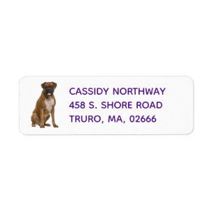 Cute Puppy Cartoon Dog Lover Boxer Label
