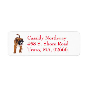 Cute Puppy Cartoon Dog Lover Boxer Label