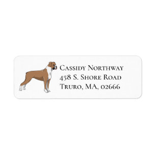 Cute Puppy Cartoon Dog Lover Boxer Label