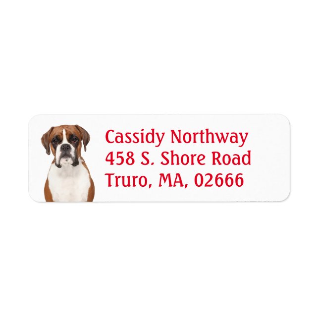 Cute Puppy Cartoon Dog Lover Boxer Label (Front)