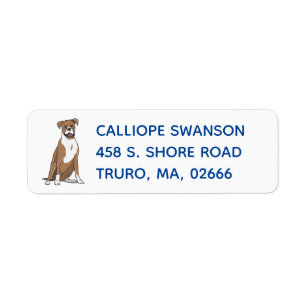 Cute Puppy Cartoon Dog Lover Boxer Label
