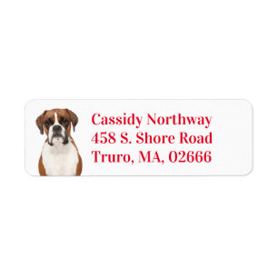 Cute Puppy Cartoon Dog Lover Boxer Label