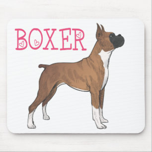Cute Puppy Cartoon Dog Lover Gift Boxer Mouse Pad