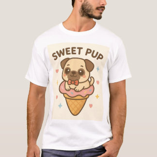 Cute puppy cartoon style graphic T-Shirt