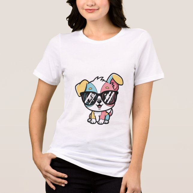 cute puppy cartoon t shirt (Front)