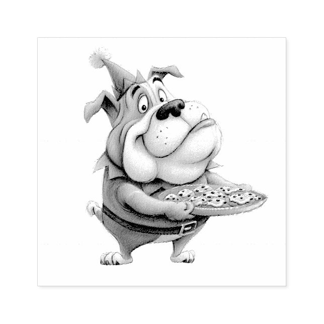 Cute Puppy Christmas Cookies Rubber Stamp (Imprint)