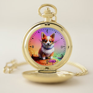 Cute Puppy Corgi Dog-36475 Pocket Watch