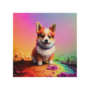 Cute Puppy Corgi Dog-36475 Wood Wall Art