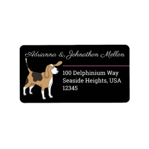 Cute Puppy Custom Black and White Address Label