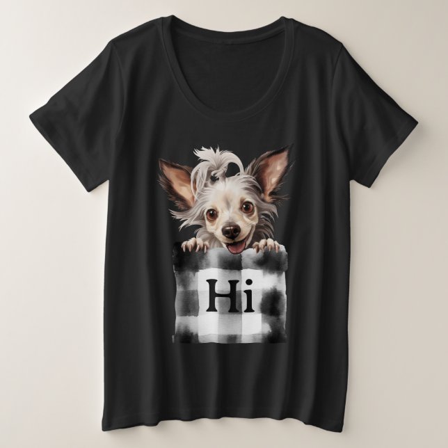 Cute puppy Customizable Sign  Plus Size T-Shirt (Design Front)