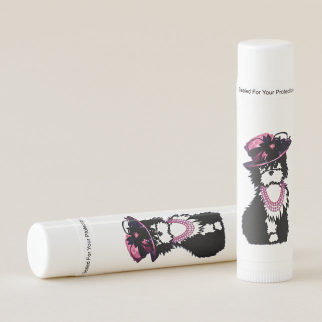 Cute Puppy Dog all Dressed Up Pink Lip Balm (Front)