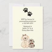 Cute Puppy Dog and Mom Boy's Baby Shower Invitation (Back)