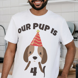 Cute Puppy Dog Birthday Parent's T-Shirt