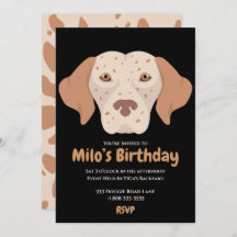 Cute puppy dog birthday party invitation.
