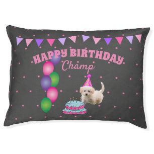 Cute Puppy Dog Birthday Pet Party Celebration Bed