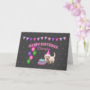Cute Puppy Dog Birthday Pet Party Celebration  Card
