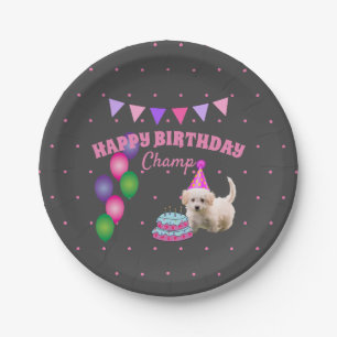 Cute Puppy Dog Birthday Pet Party Celebration  Paper Plates