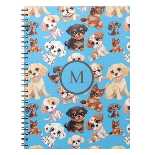 Cute Puppy Dog Blue Notebook