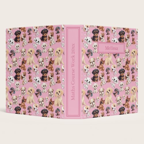 Cute Puppy Dog Blue Pattern 3 Ring Binder Cute Puppy Dog Blue Pattern 3 Ring Binder