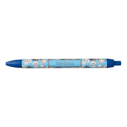 Cute Puppy Dog Blue Pattern Pen
