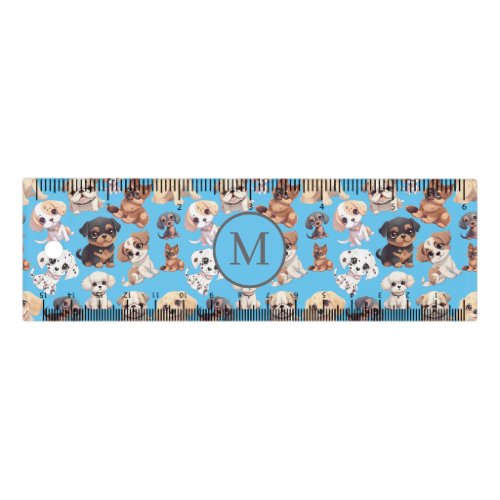 Cute Puppy Dog Blue Small Ruler