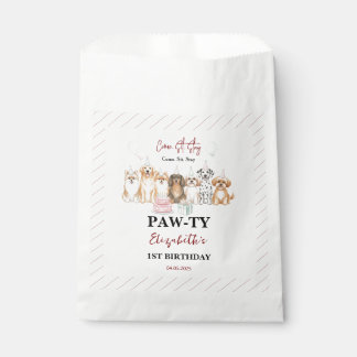 Cute Puppy Dog Boy 1st Birthday | Pawty Time First Favor Bag