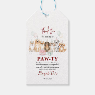Cute Puppy Dog Boy 1st Birthday | Pawty Time First Gift Tags