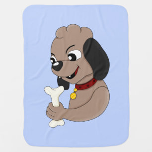 Cute puppy dog cartoon baby blanket