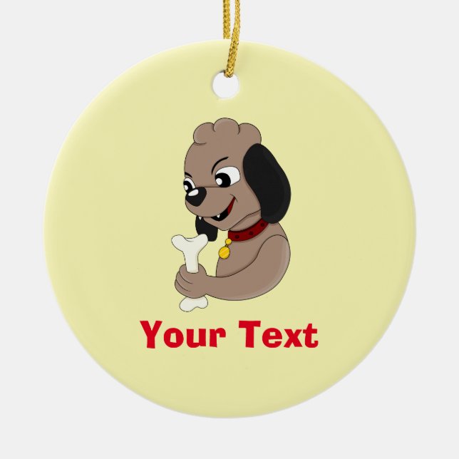 Cute puppy dog cartoon ceramic ornament (Front)