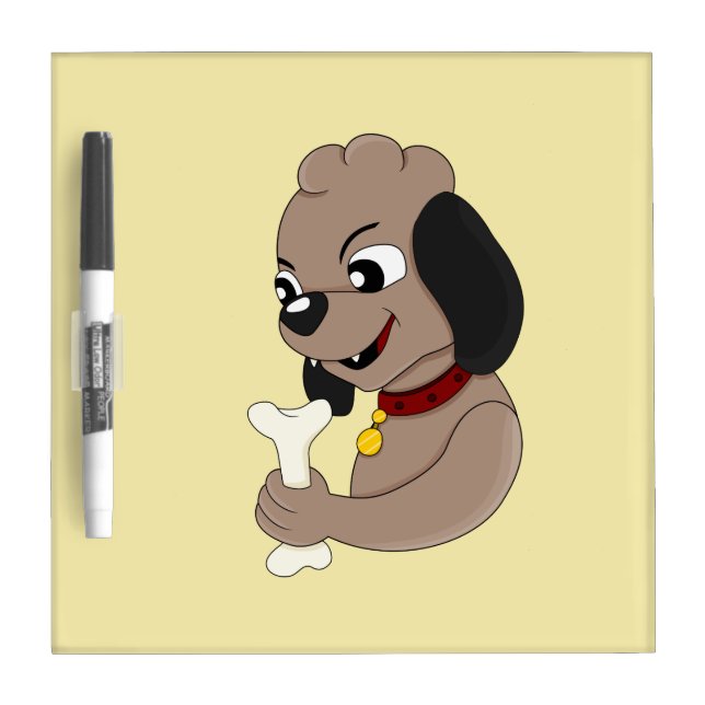 Cute puppy dog cartoon dry erase board (Front)
